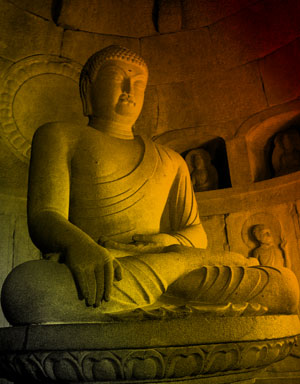 Korean stone Buddha in earth-touching posture
