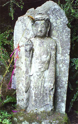 Stone Buddha in Dartington gardens