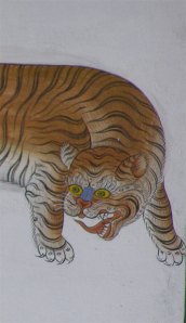 Tiger wall painting detail. Photo: © Paul Heatley