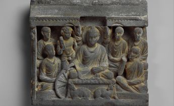 Vajrapani Attends the Buddha at His First Sermon Pakistan (ancient region of Gandhara) ca. 2nd century